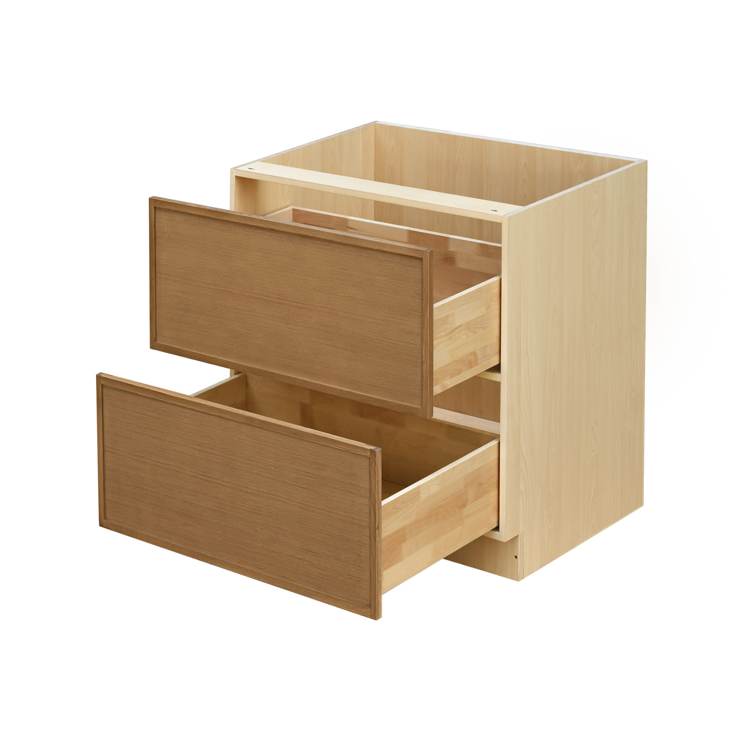 Shady Slim Oak - 30"W Drawer Base Cabinet 2-Drawers