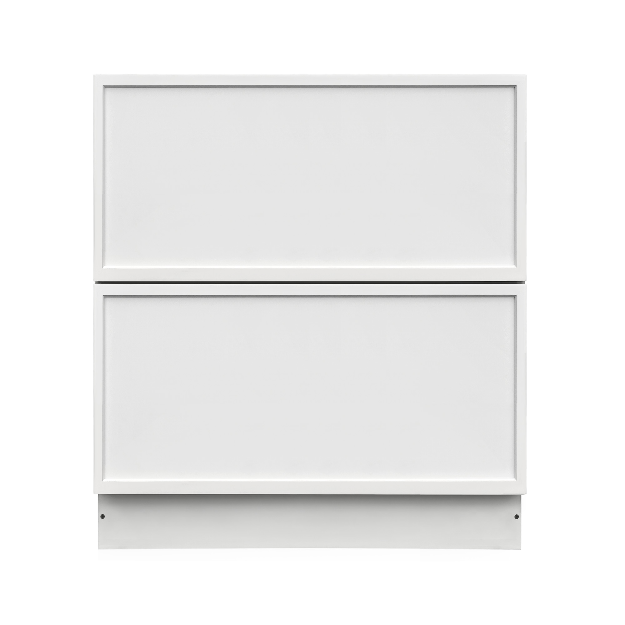 Slim White Shaker - 30"W Drawer Base Cabinet 2-Drawers