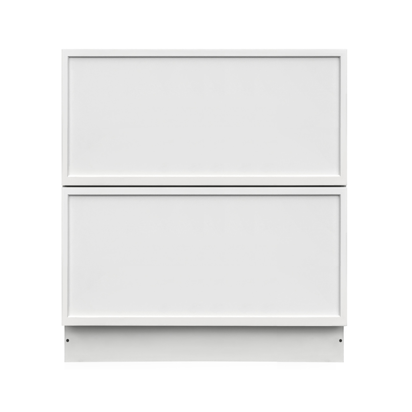 Slim White Shaker - 30"W Drawer Base Cabinet 2-Drawers