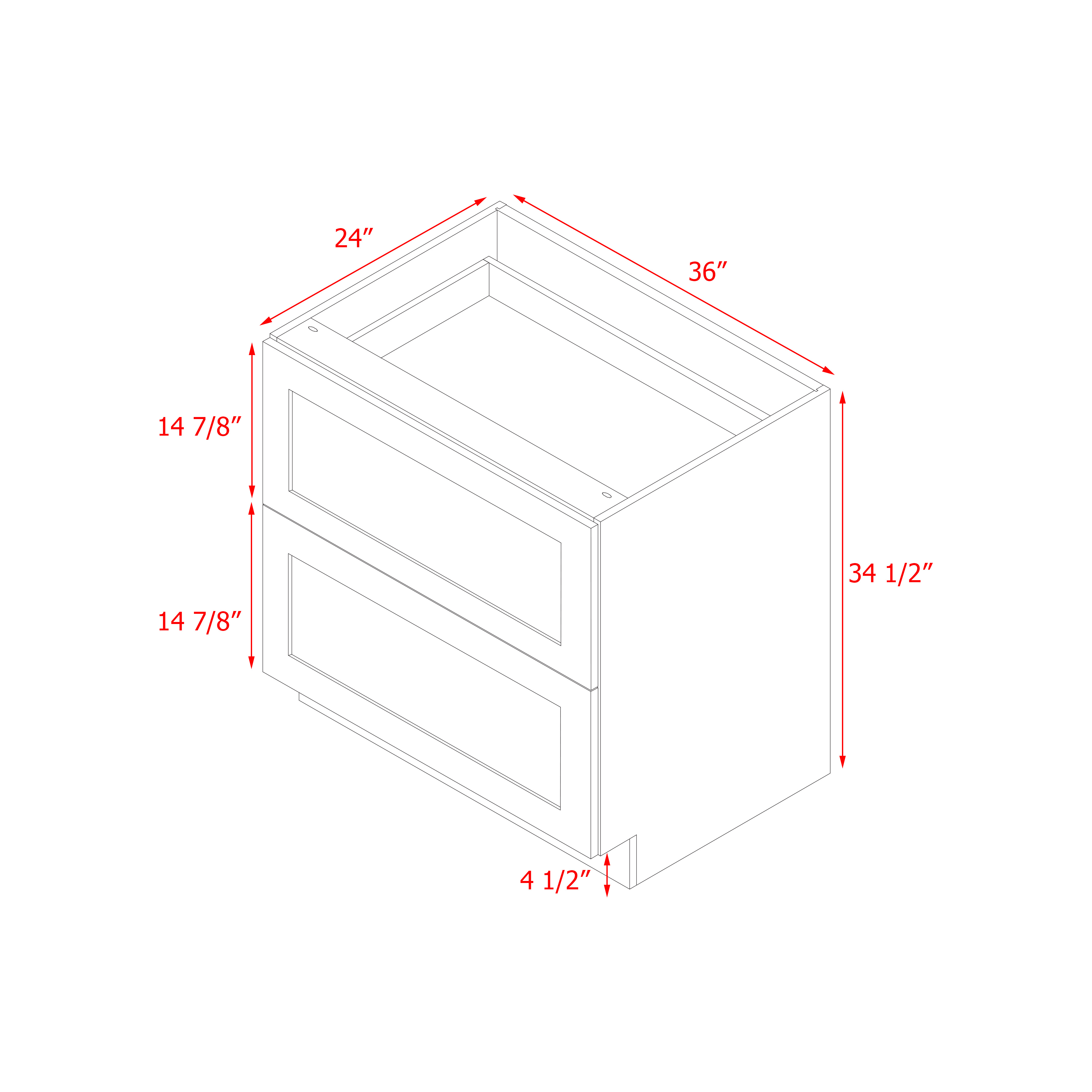 Mallorca Dolphin Gray Shaker - 36"W Base Cabinet