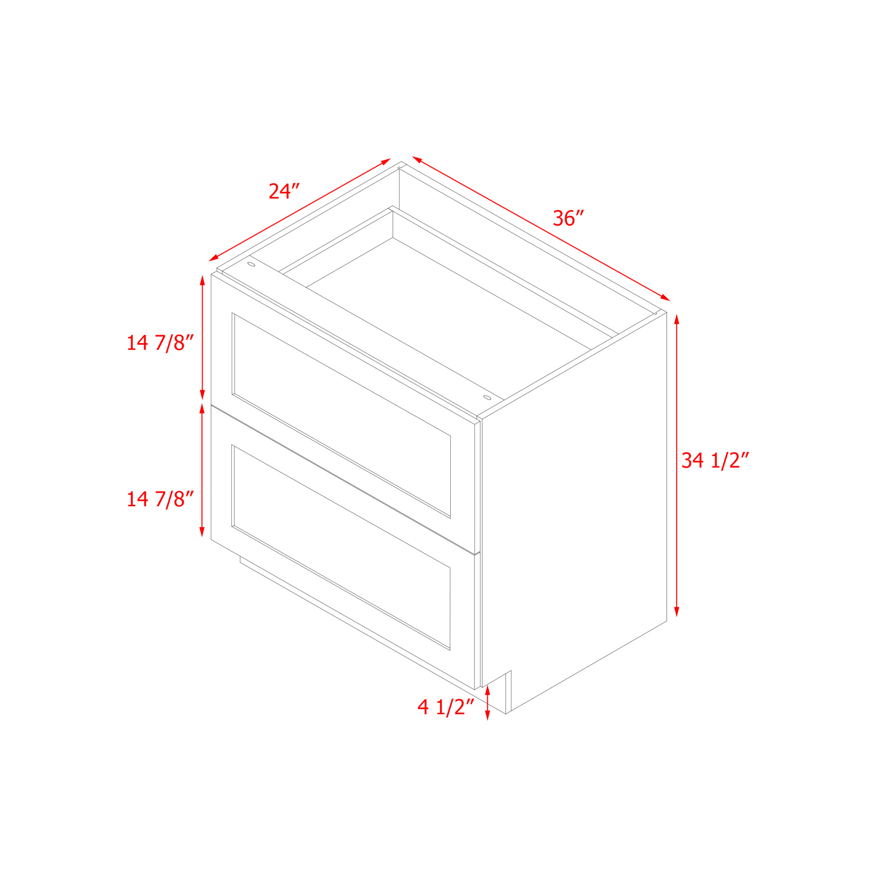 Mallorca Dolphin Gray Shaker - 36"W Base Cabinet