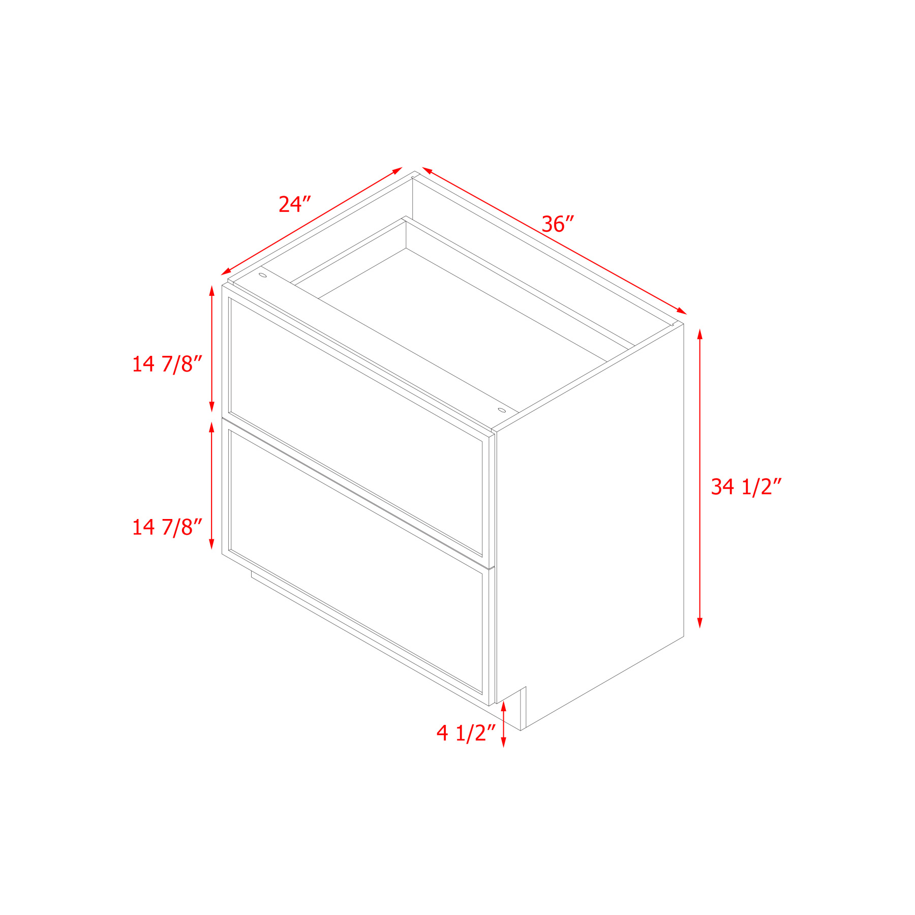 Shady Slim White Shaker - 36"W Base Cabinet