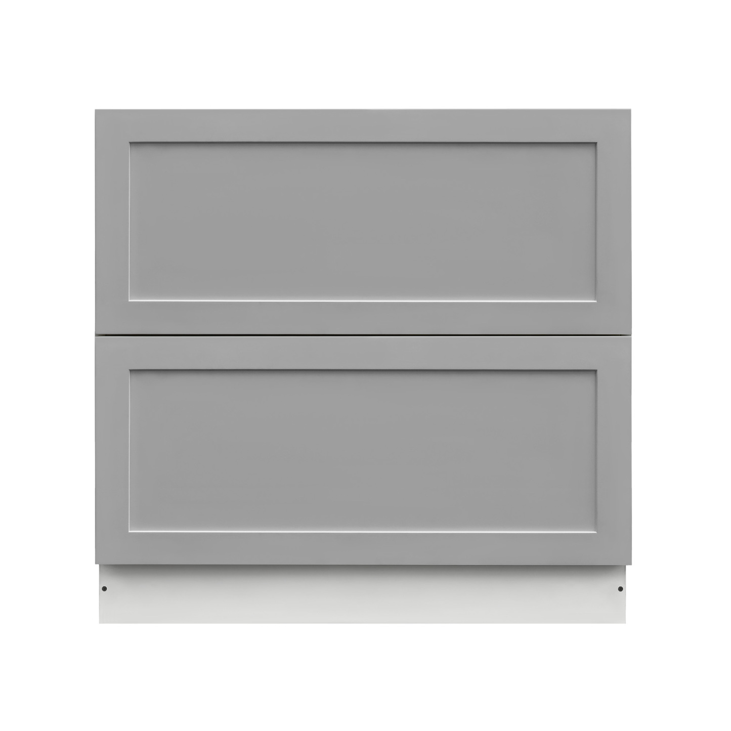 White Box Gray Shaker - 36"W Drawer Base Cabinet 2-Drawers