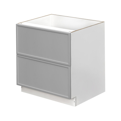 White Box Gray Slim - 36"W Drawer Base Cabinet 2-Drawers