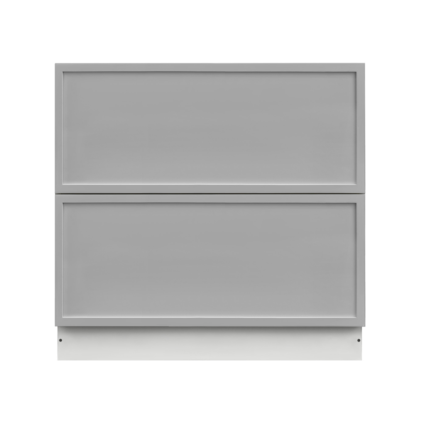 White Box Gray Slim - 36"W Drawer Base Cabinet 2-Drawers