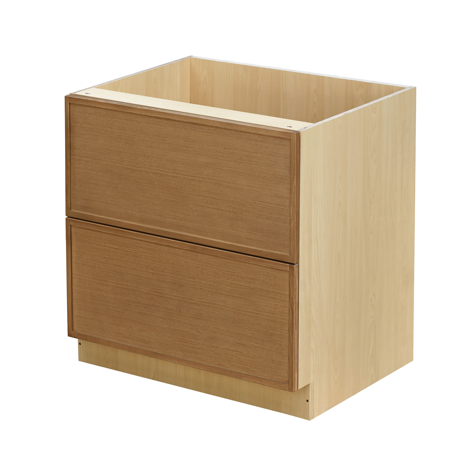 Natural Box Oak Slim - 36"W Drawer Base Cabinet 2-Drawers