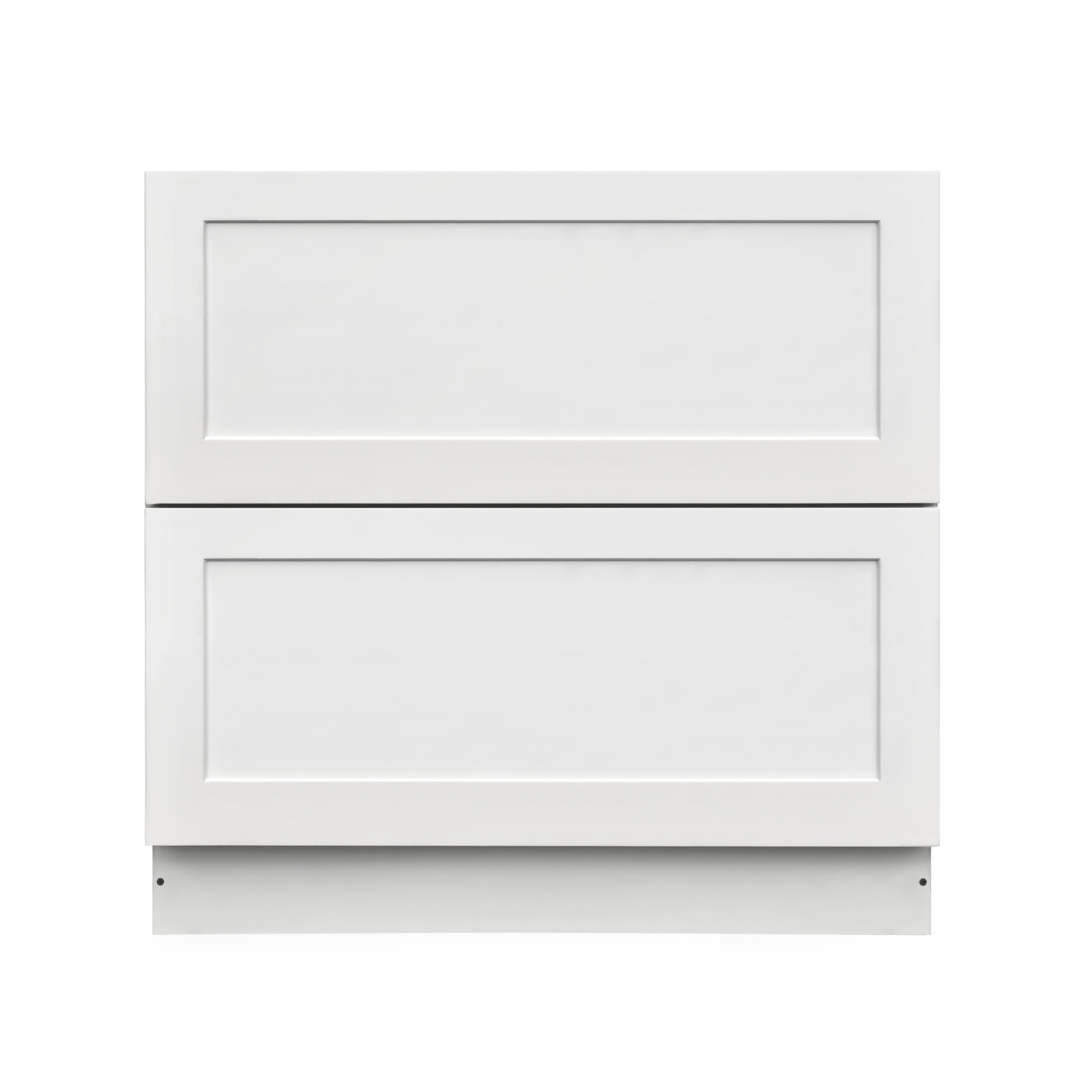 White Shaker - 36"W Drawer Base Cabinet 2-Drawers