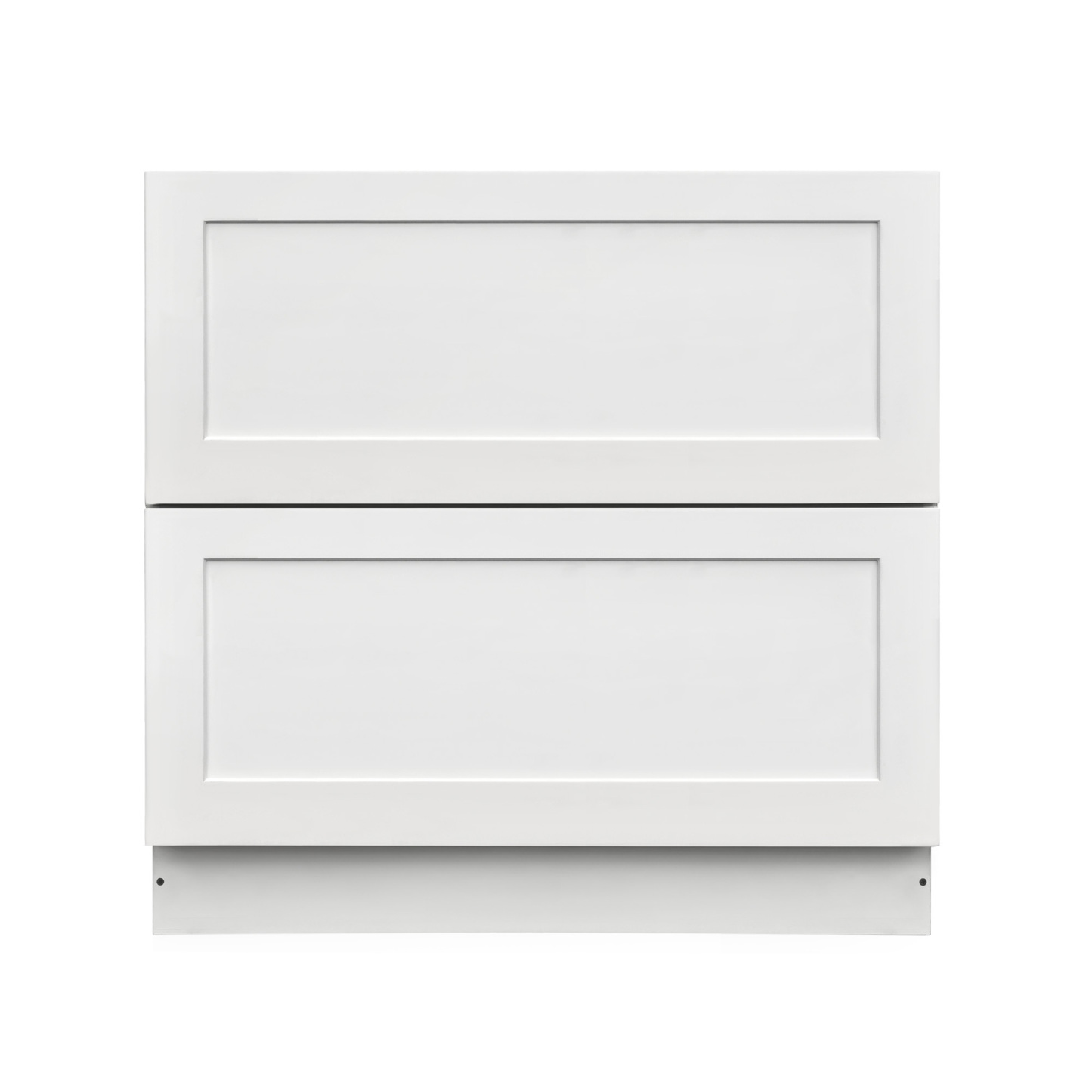 White Shaker - 36"W Drawer Base Cabinet 2-Drawers