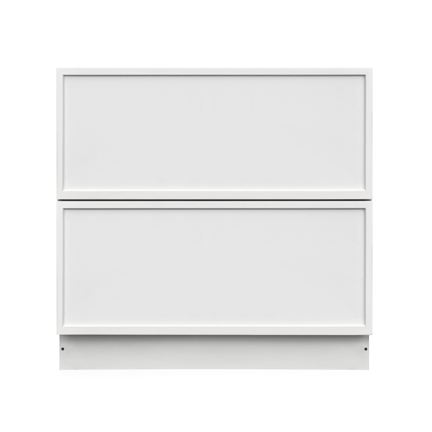 Slim White Shaker - 36"W Drawer Base Cabinet 2-Drawers