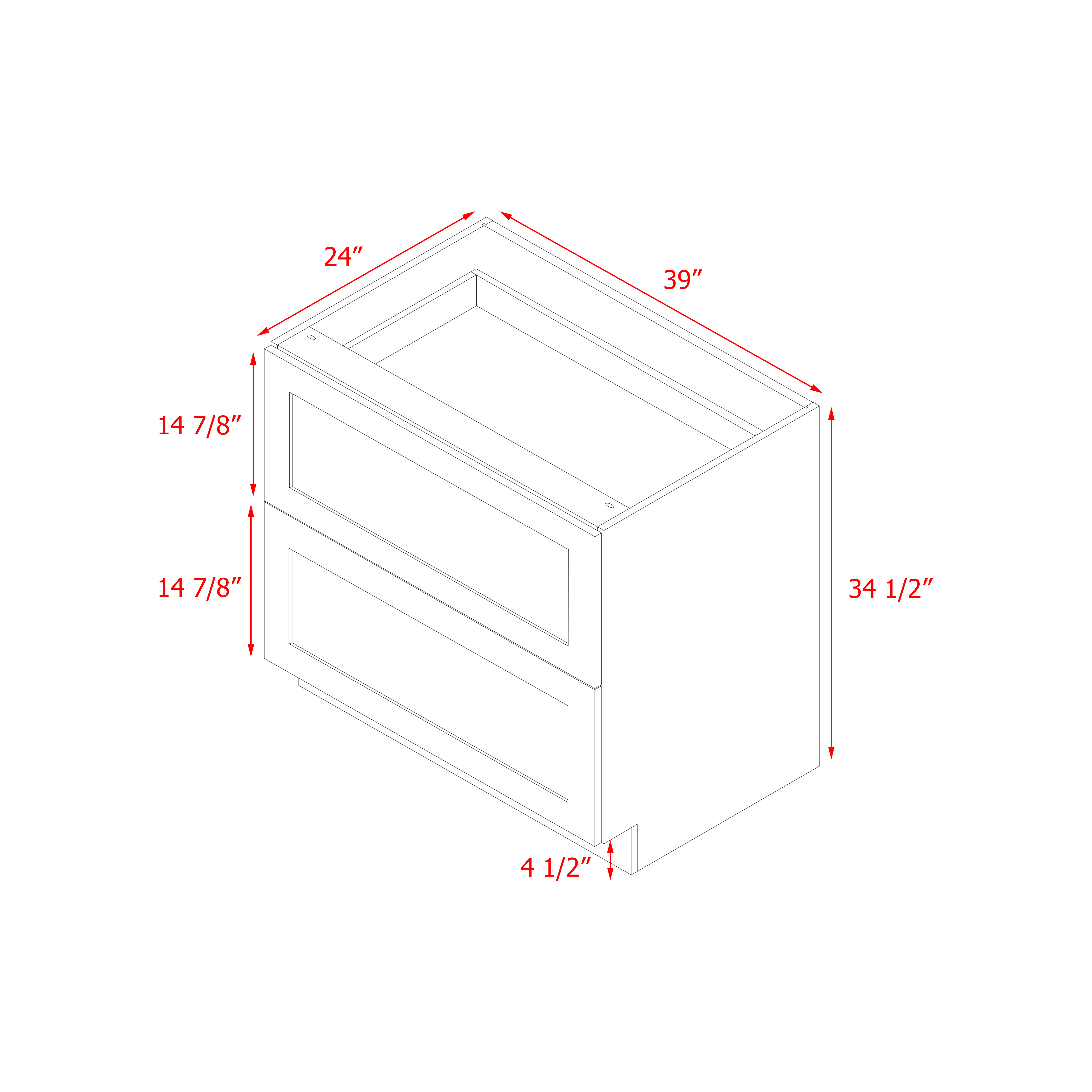 Mallorca White Shaker - 39"W Drawer Base Cabinet