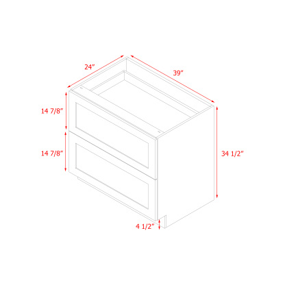 Mallorca White Shaker - 39"W Drawer Base Cabinet
