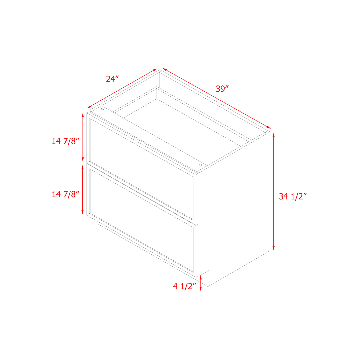 Shady Slim Gray Shaker - 39"W Base Cabinet