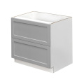 White Box Gray Shaker - 39"W Drawer Base Cabinet 2-Drawers