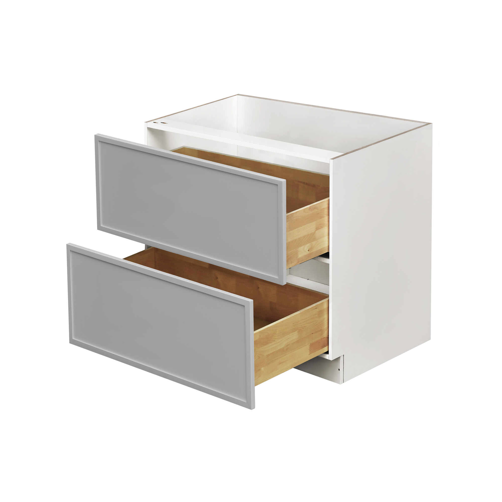 White Box Gray Slim - 39"W Drawer Base Cabinet 2-Drawers