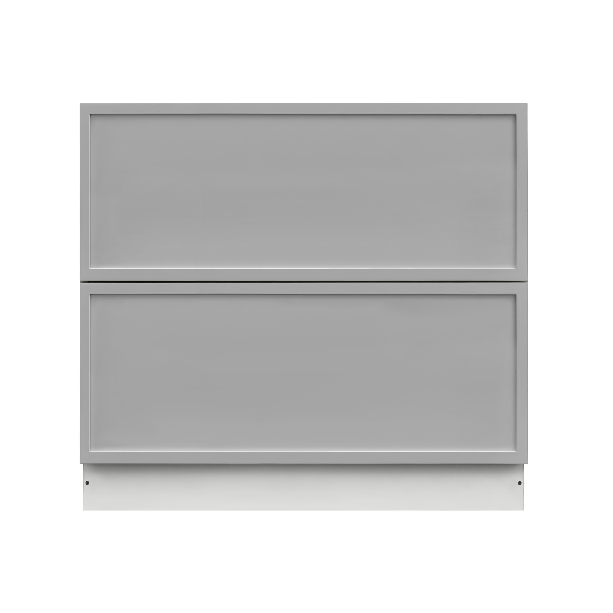 White Box Gray Slim - 39"W Drawer Base Cabinet 2-Drawers