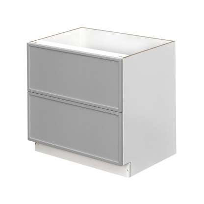 White Box Gray Slim - 39"W Drawer Base Cabinet 2-Drawers