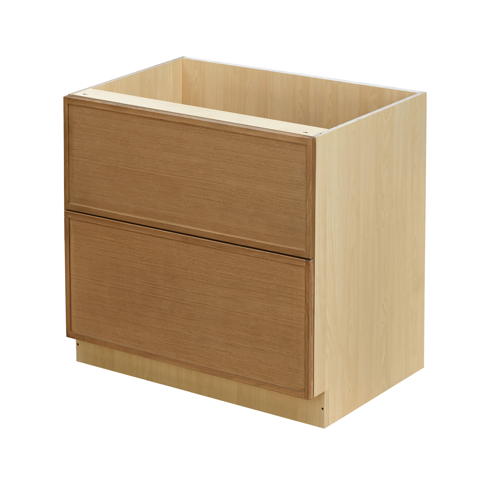 Natural Box Oak Slim - 39"W Drawer Base Cabinet 2-Drawers