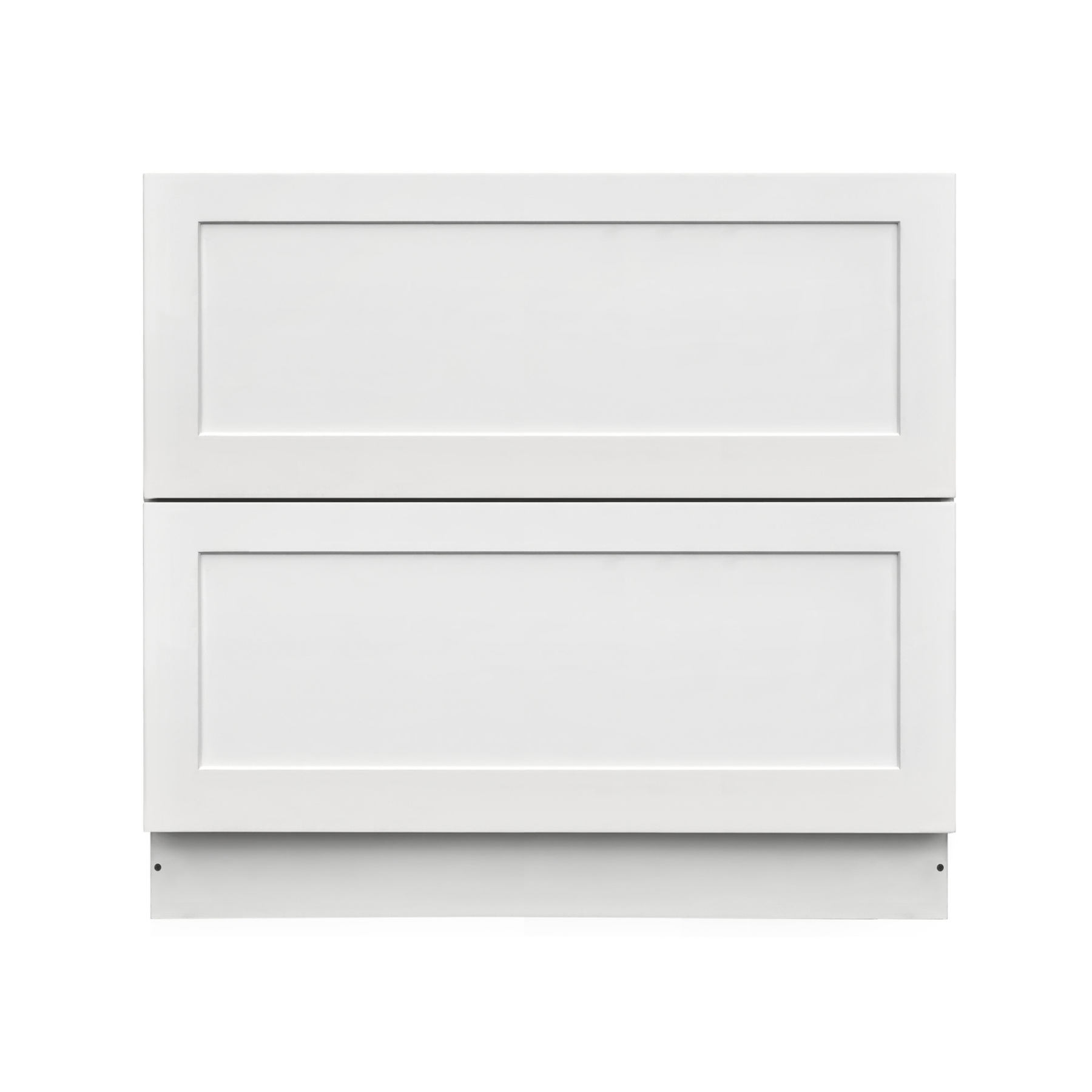 White Shaker - 39"W Drawer Base Cabinet 2-Drawers