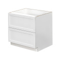 White Shaker - 39"W Drawer Base Cabinet 2-Drawers