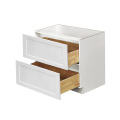 White Shaker - 39"W Drawer Base Cabinet 2-Drawers