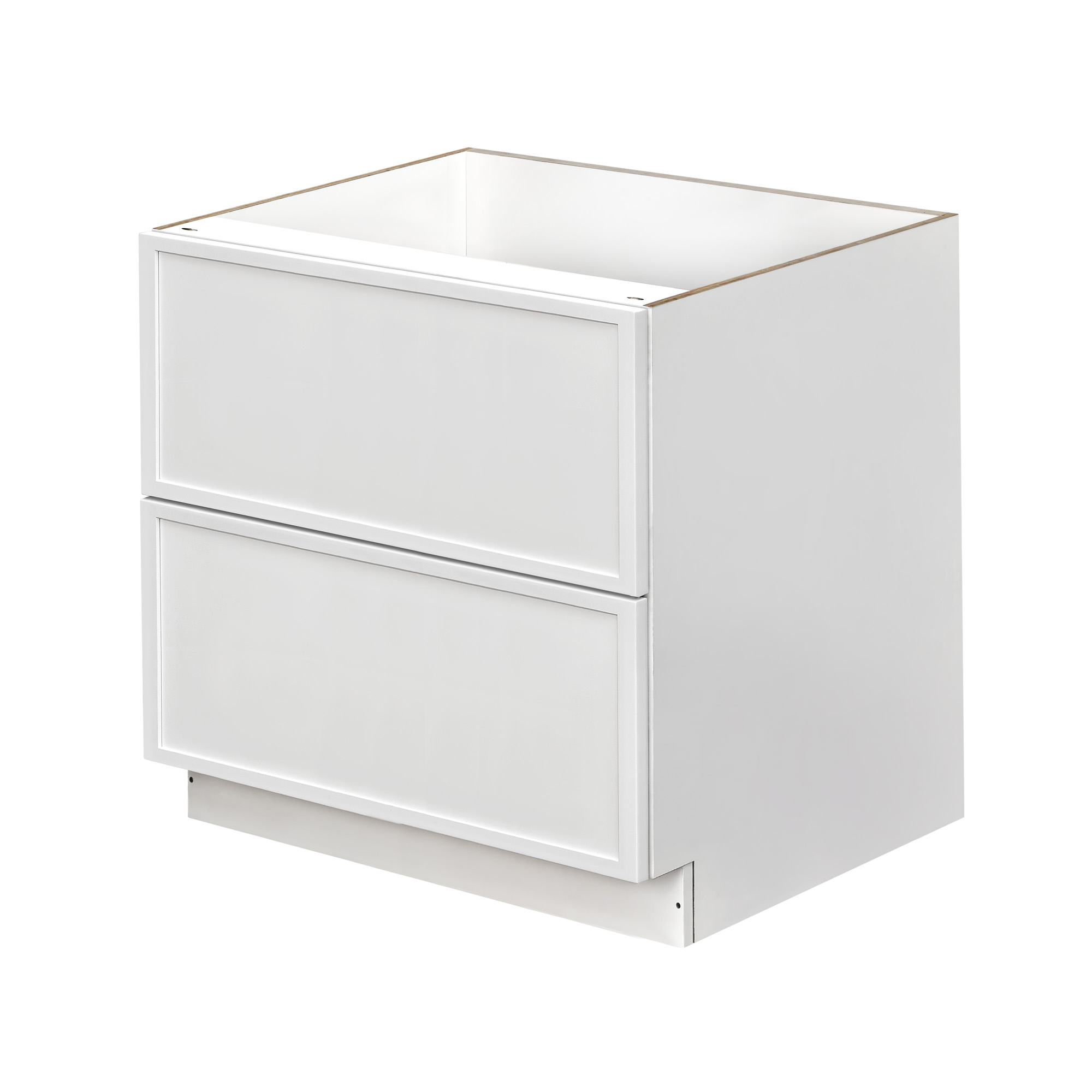 Slim White Shaker - 39"W Drawer Base Cabinet 2-Drawers