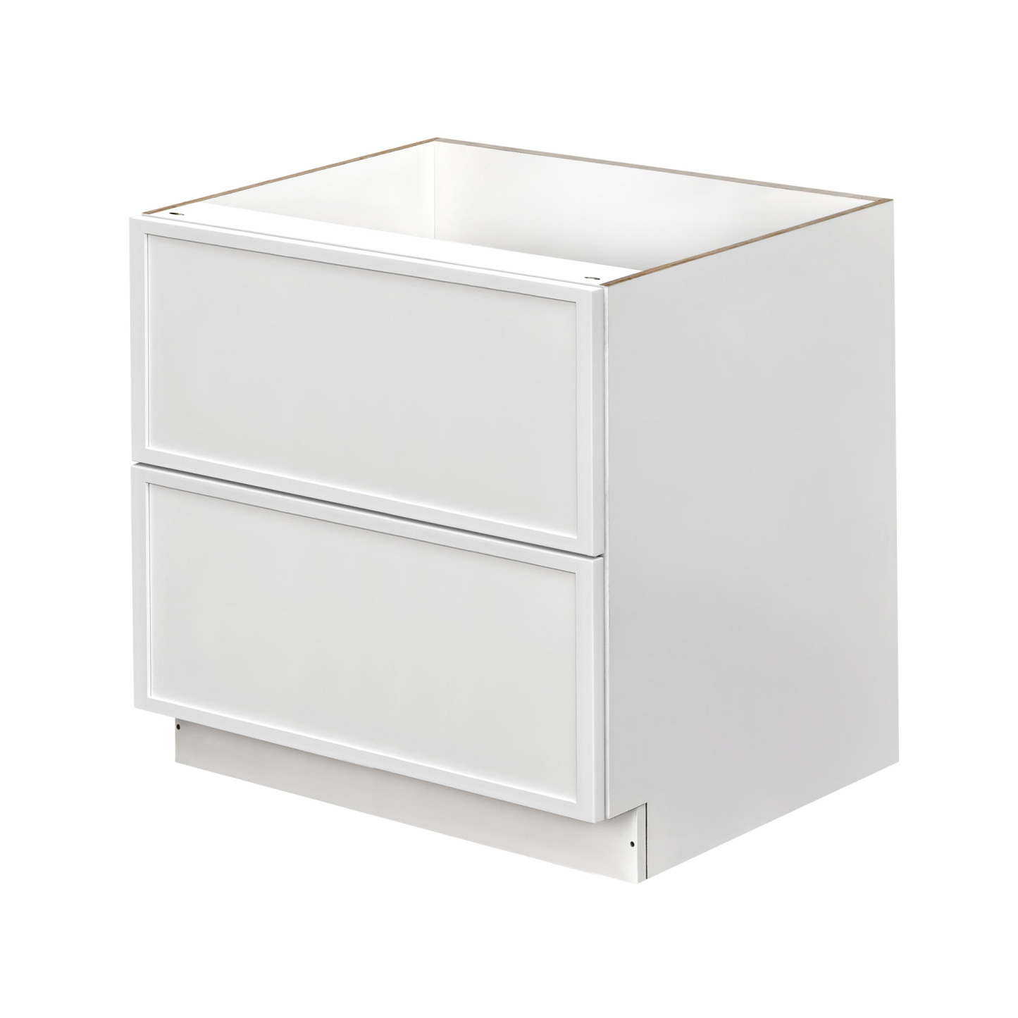 Slim White Shaker - 39"W Drawer Base Cabinet 2-Drawers