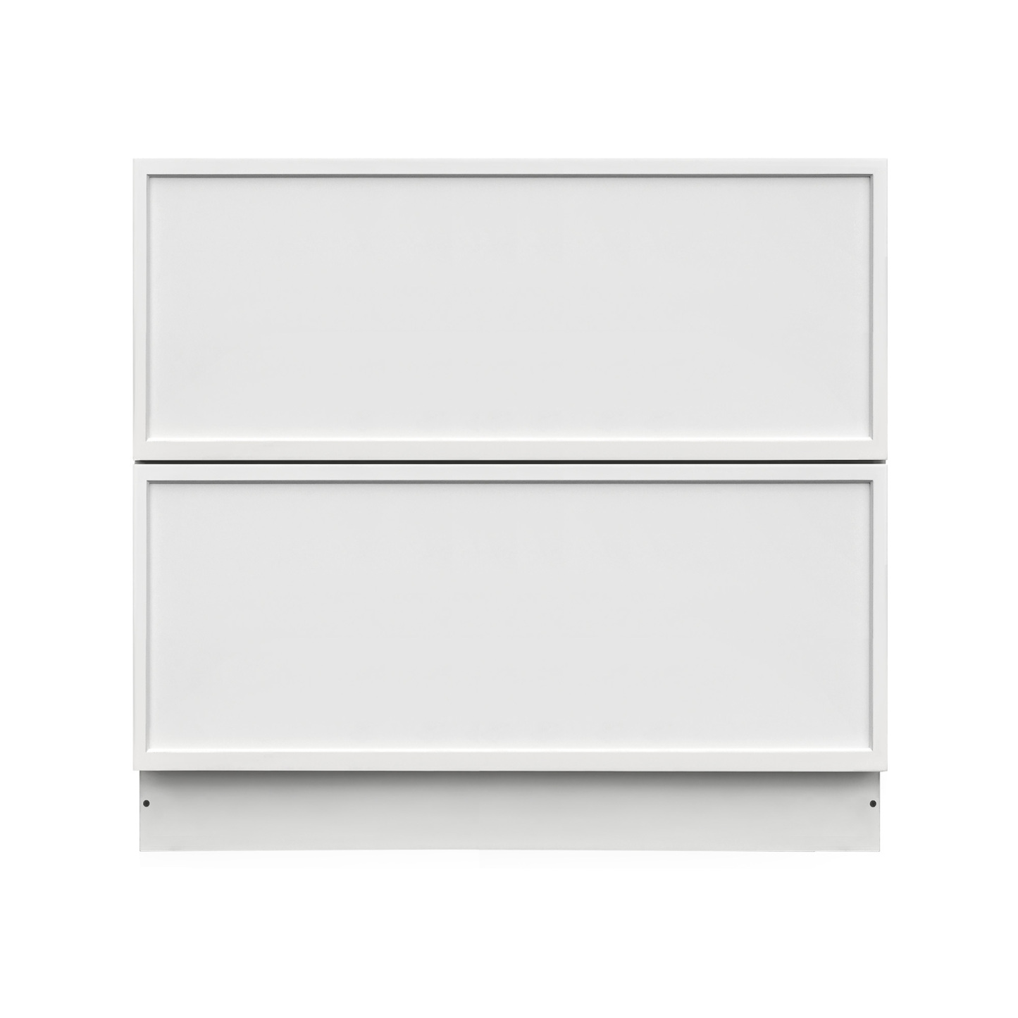 Slim White Shaker - 39"W Drawer Base Cabinet 2-Drawers