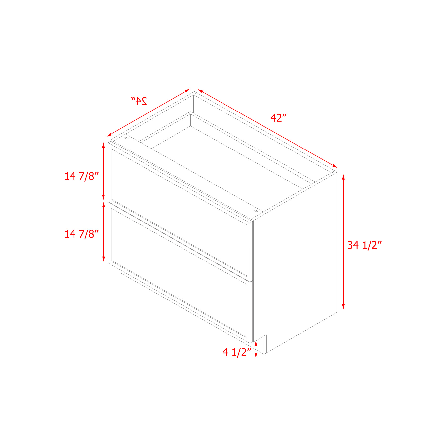 Shady Slim White Shaker - 42"W Base Cabinet