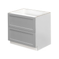 White Box Gray Shaker - 42"W Drawer Base Cabinet 2-Drawers