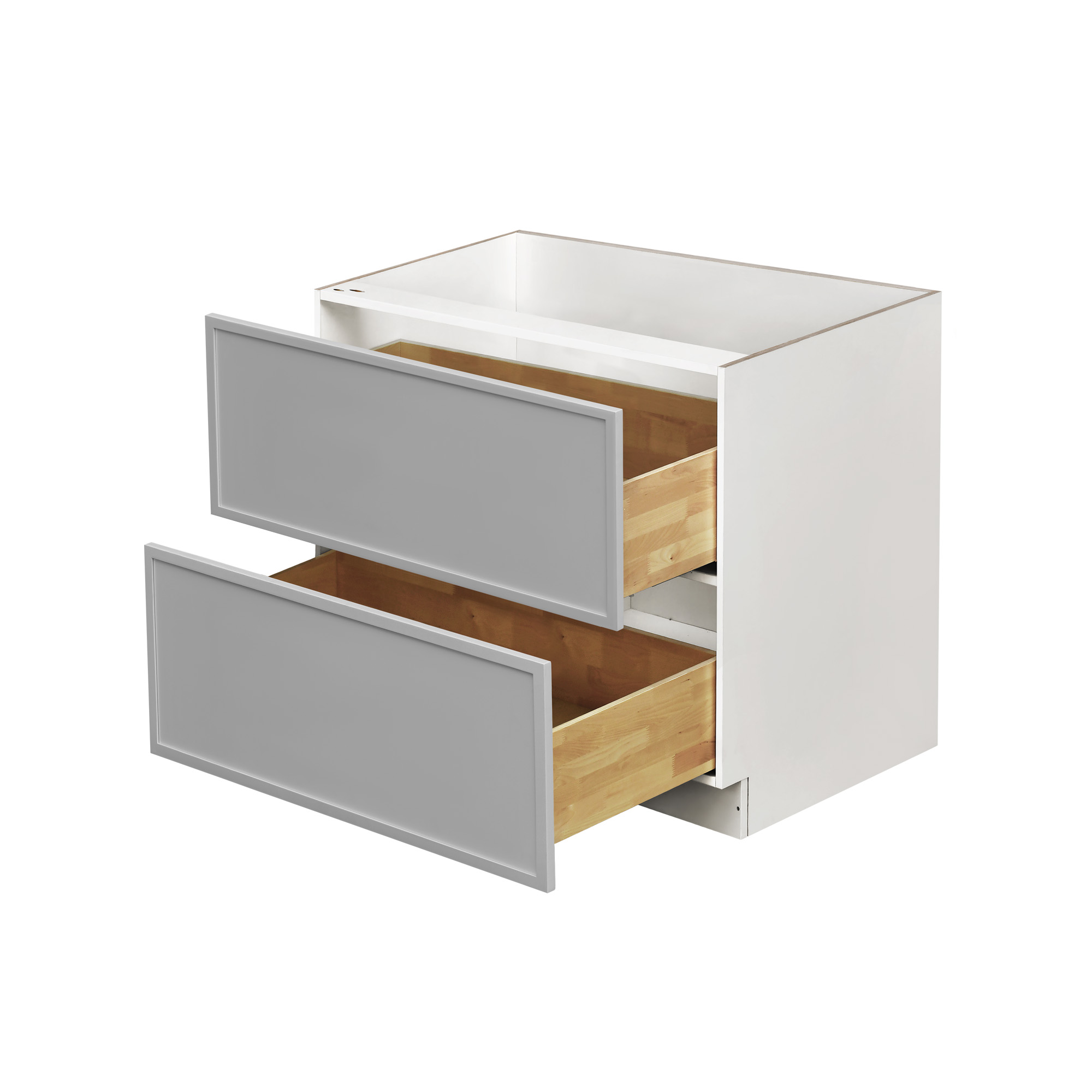 White Box Gray Slim - 42"W Drawer Base Cabinet 2-Drawers