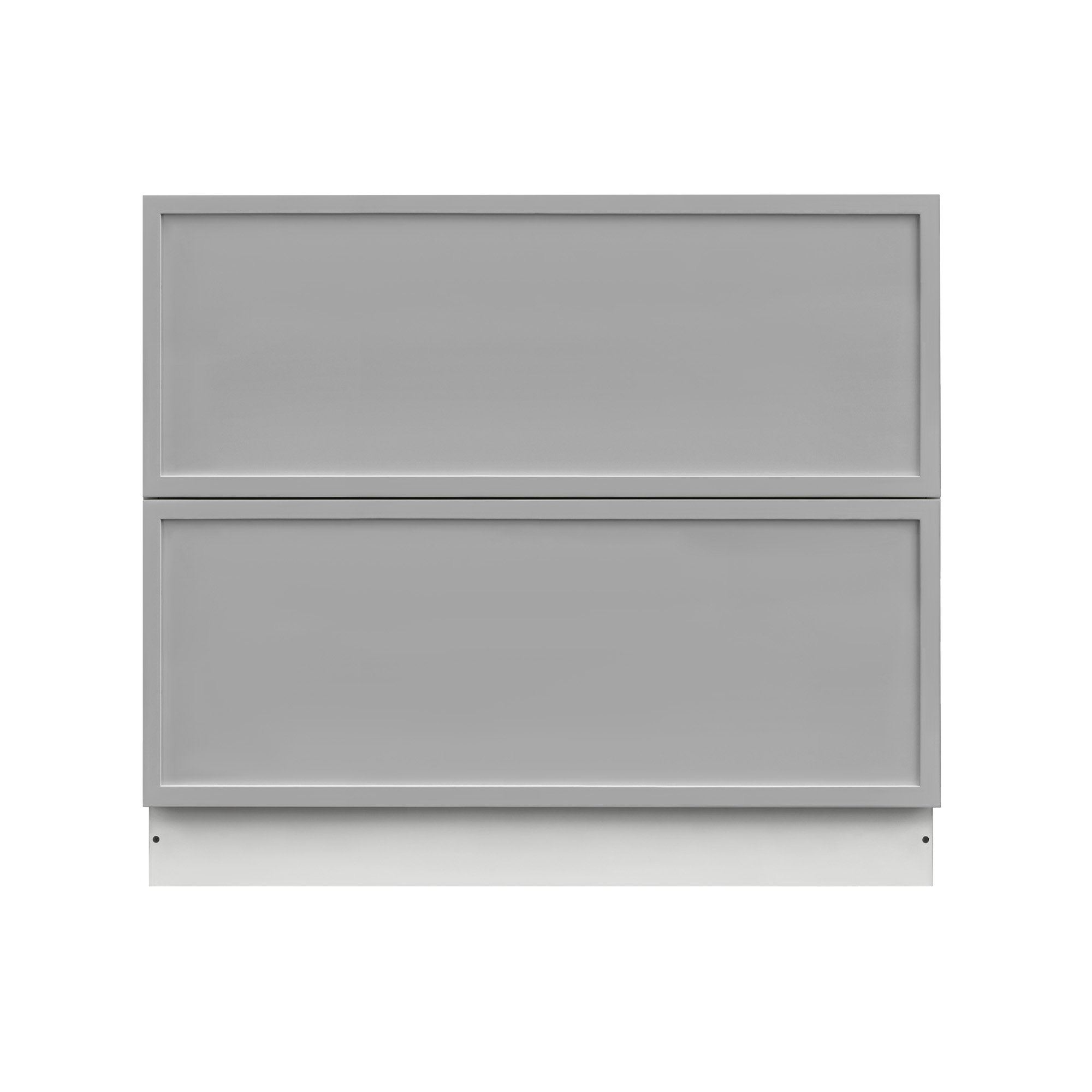 White Box Gray Slim - 42"W Drawer Base Cabinet 2-Drawers
