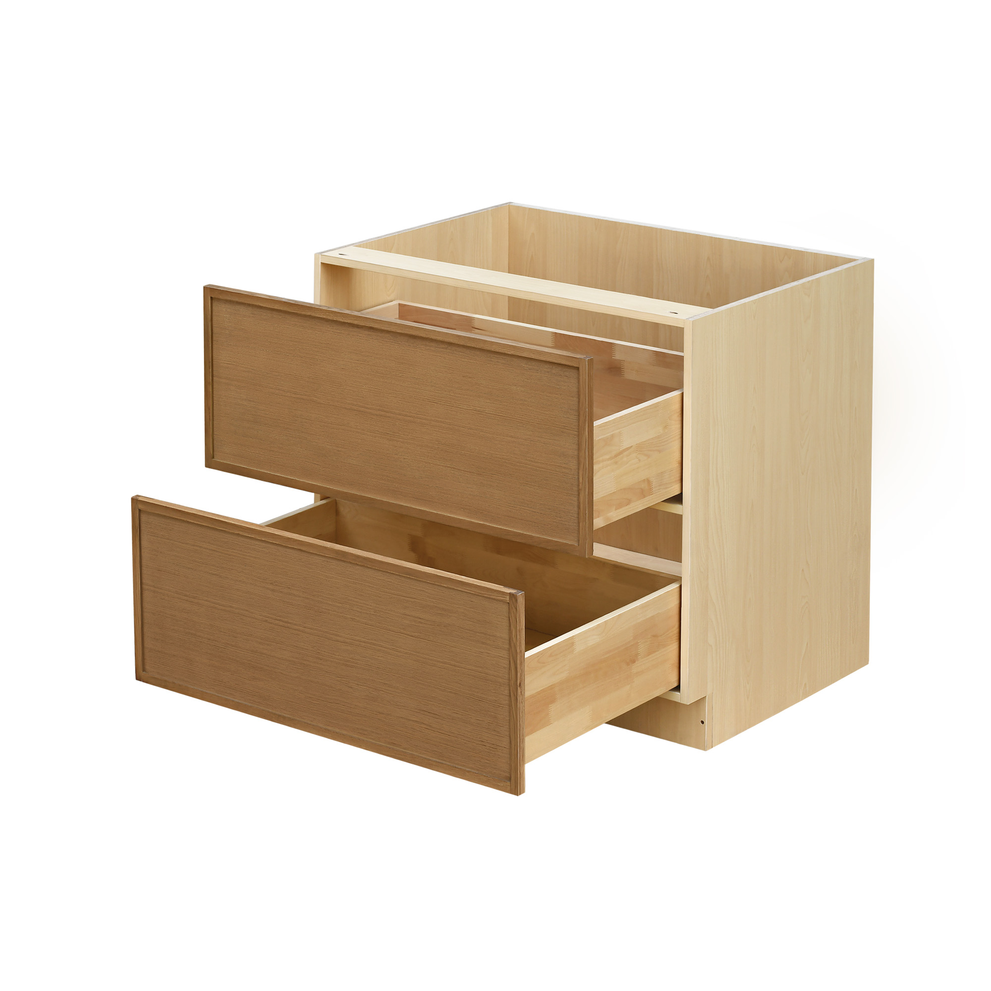 Shady Slim Oak - 42"W Drawer Base Cabinet 2-Drawers