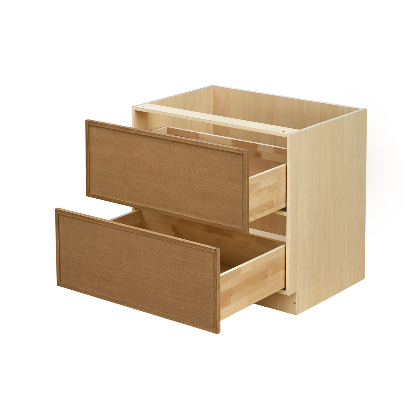 Shady Slim Oak - 42"W Drawer Base Cabinet 2-Drawers