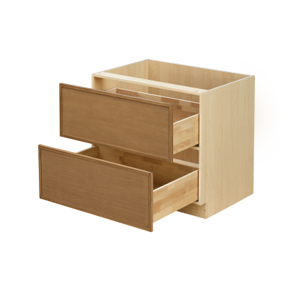 Shady Slim Oak - 42"W Drawer Base Cabinet 2-Drawers