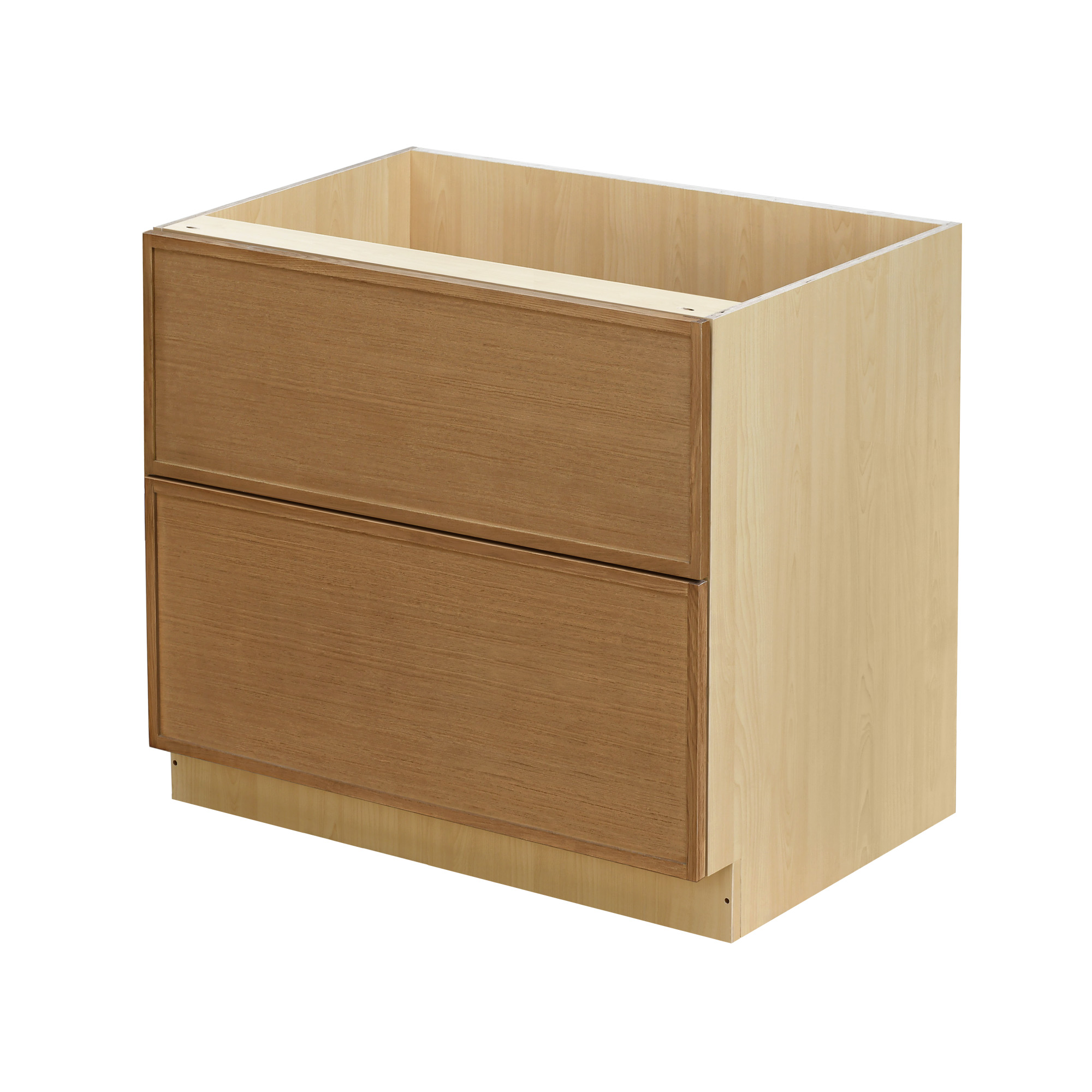 Natural Box Oak Slim - 42"W Drawer Base Cabinet 2-Drawers