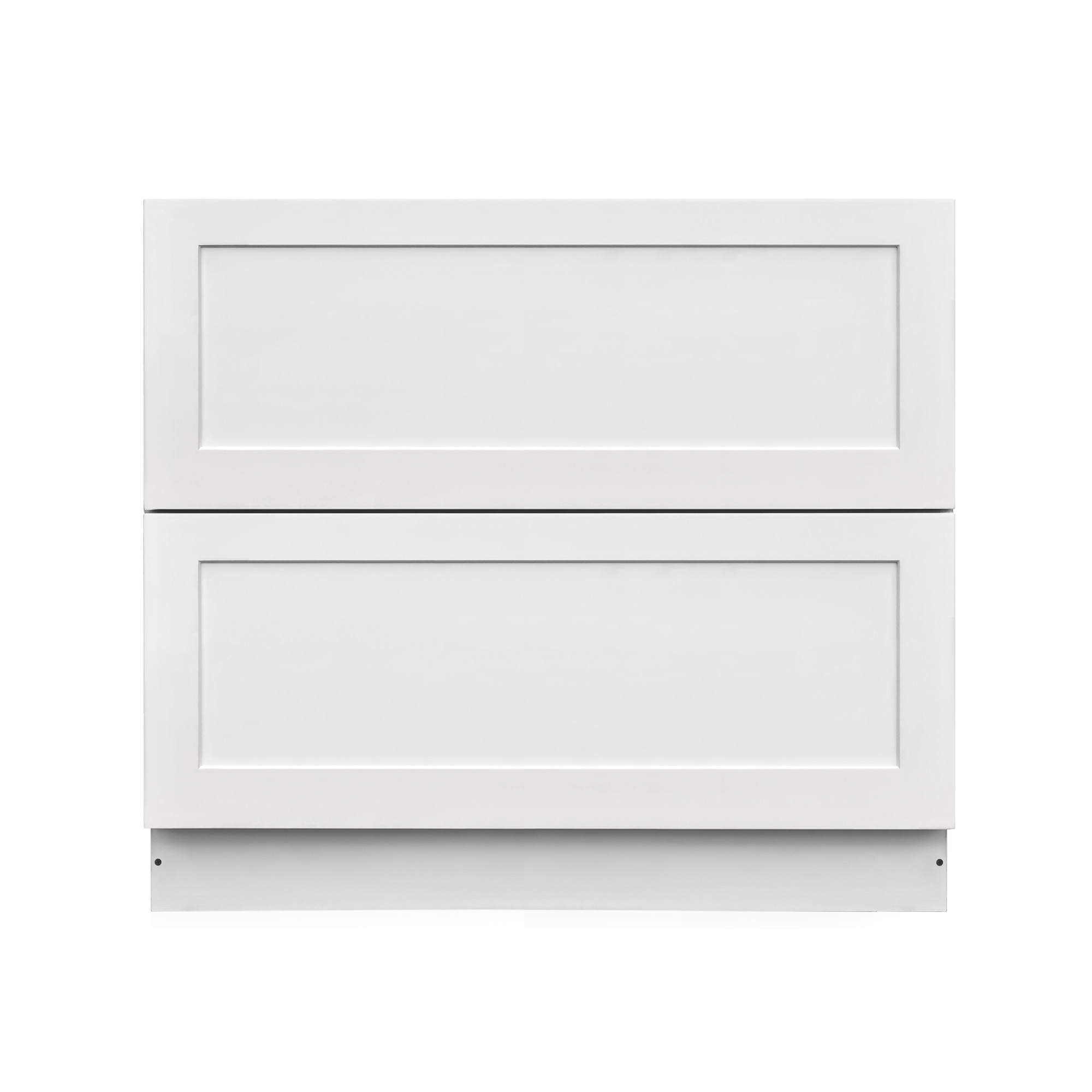 White Shaker - 42"W Drawer Base Cabinet 2-Drawers