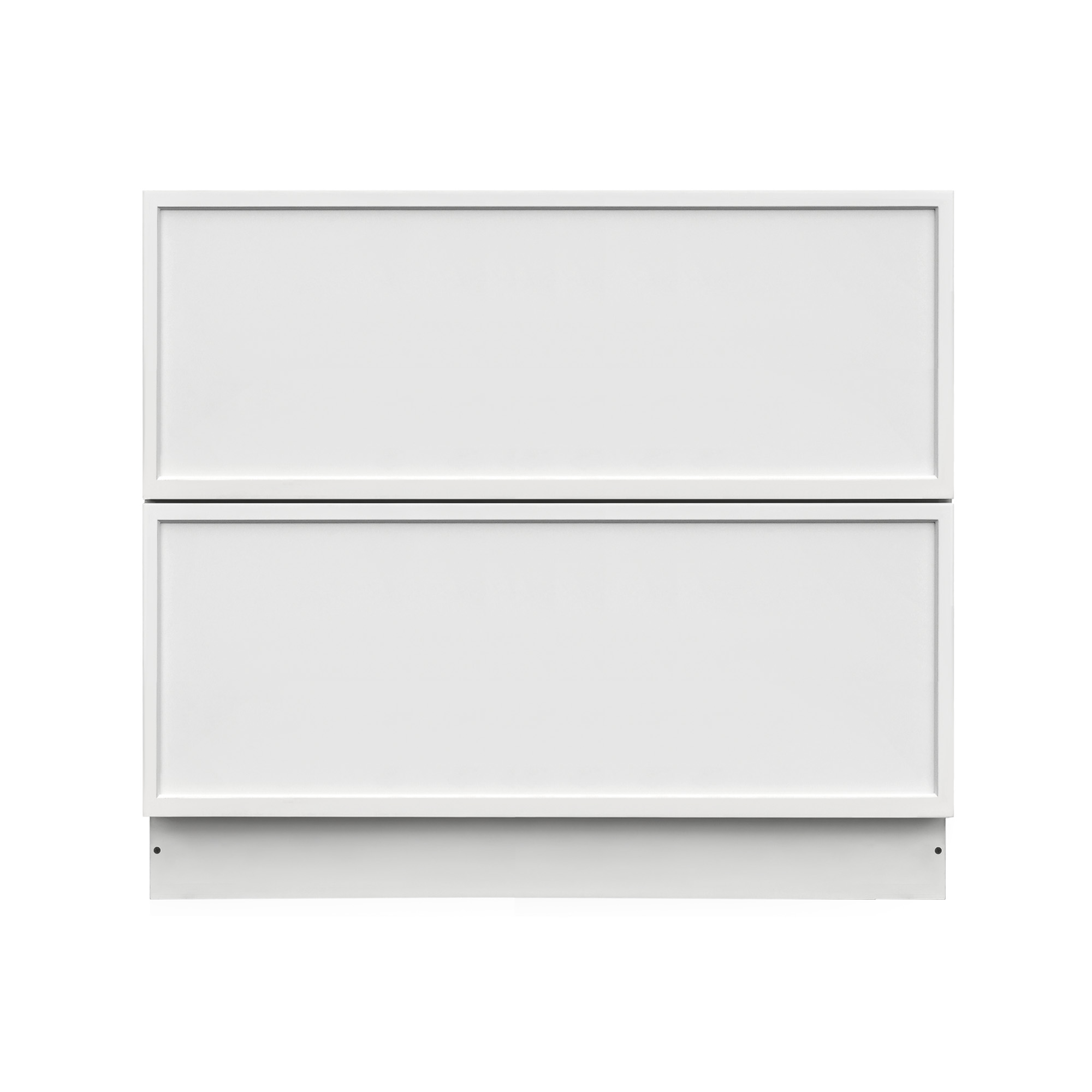 Slim White Shaker - 42"W Drawer Base Cabinet 2-Drawers