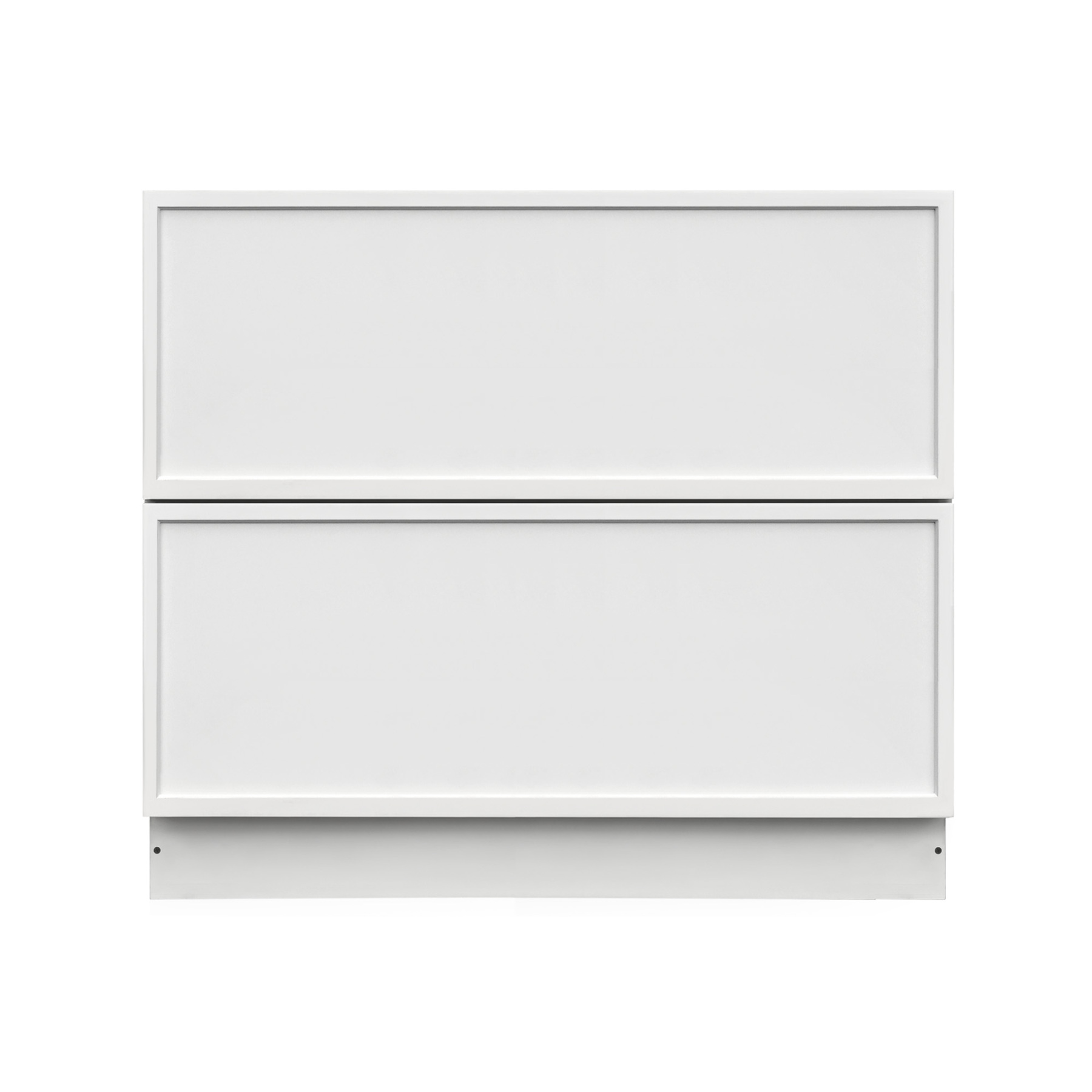 Slim White Shaker - 42"W Drawer Base Cabinet 2-Drawers