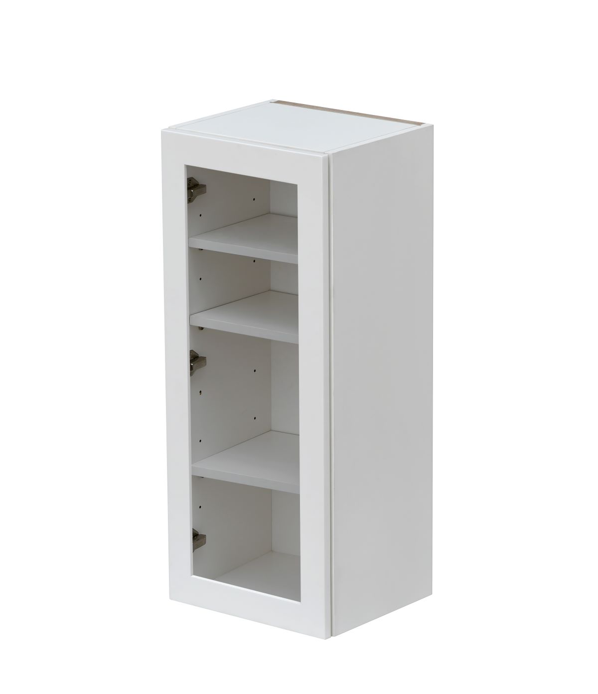White Shaker Glass Door Cabinet 1-Door 3-Adjustable Shelves