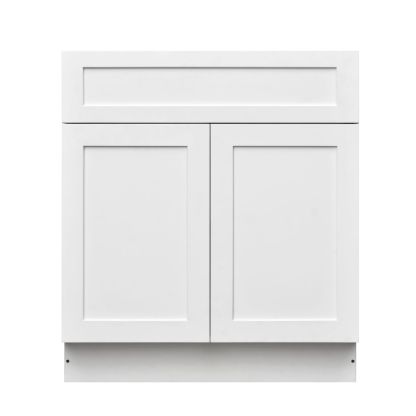 White Shaker Base Cabinet 2-Doors 1-Drawer 1-Adjustable Shelf