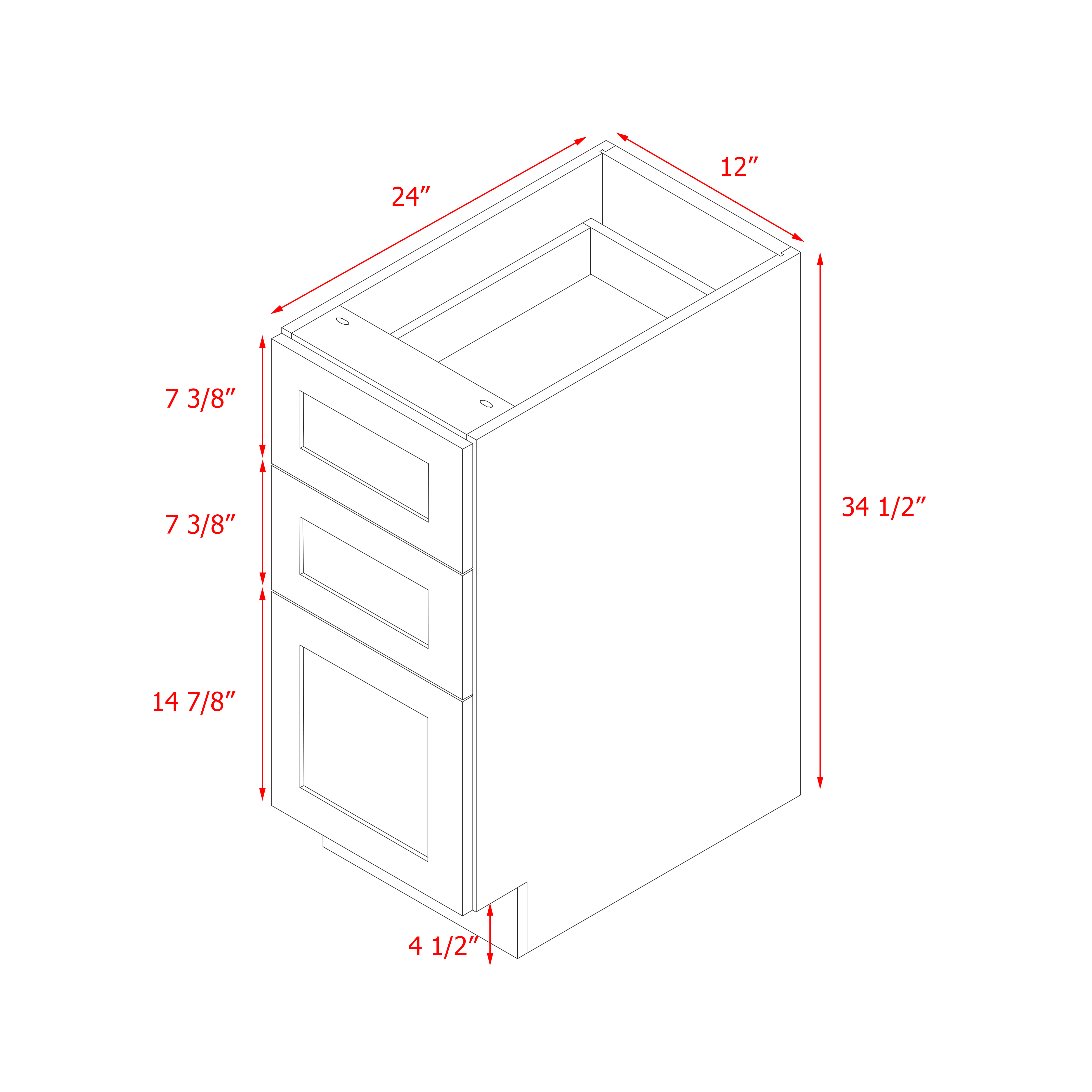 Mallorca White Shaker - 12"W Drawer Base Cabinet