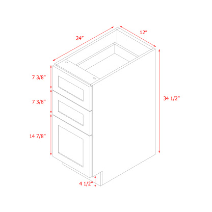 Mallorca White Shaker - 12"W Drawer Base Cabinet