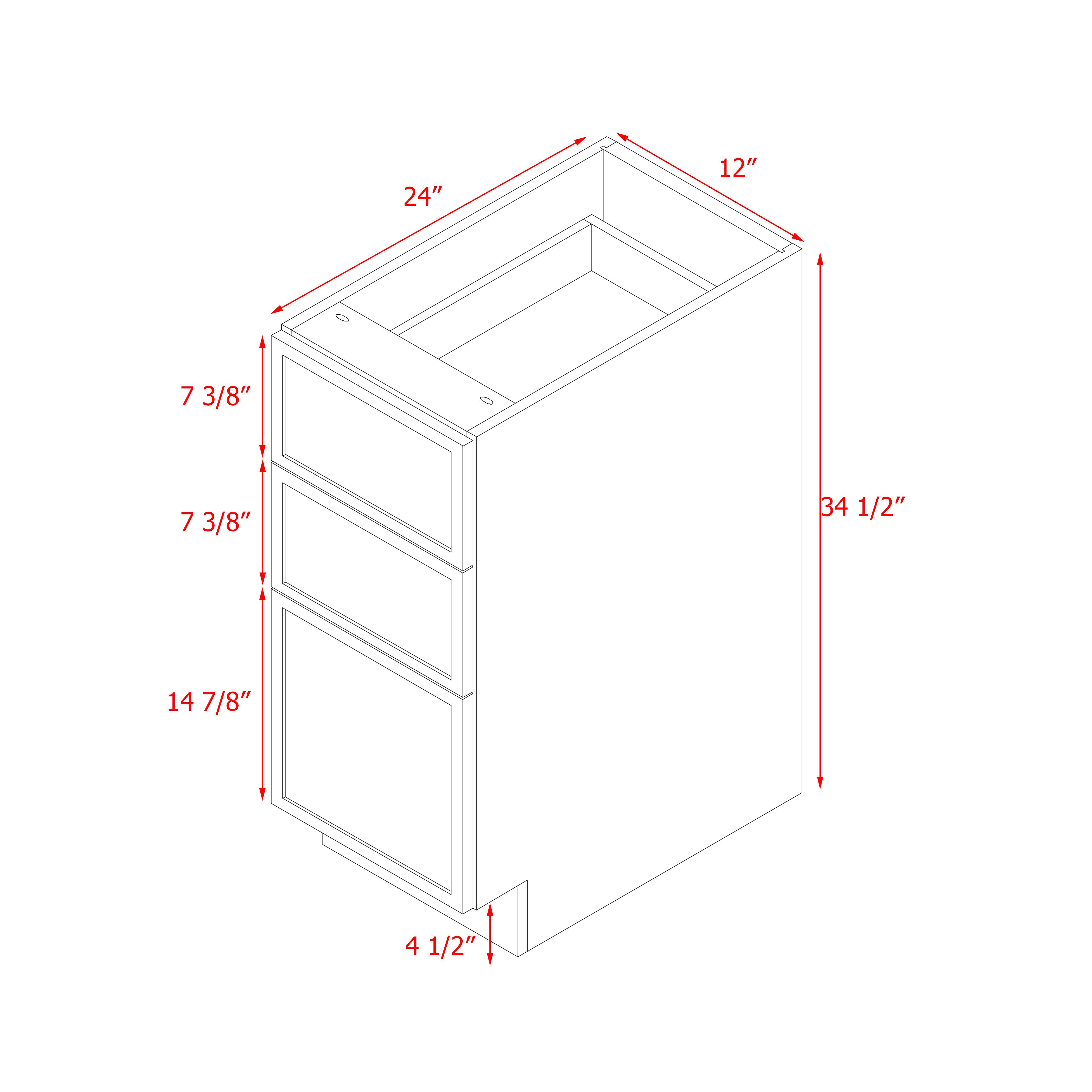 Shady Slim Gray Shaker - 12"W Base Cabinet