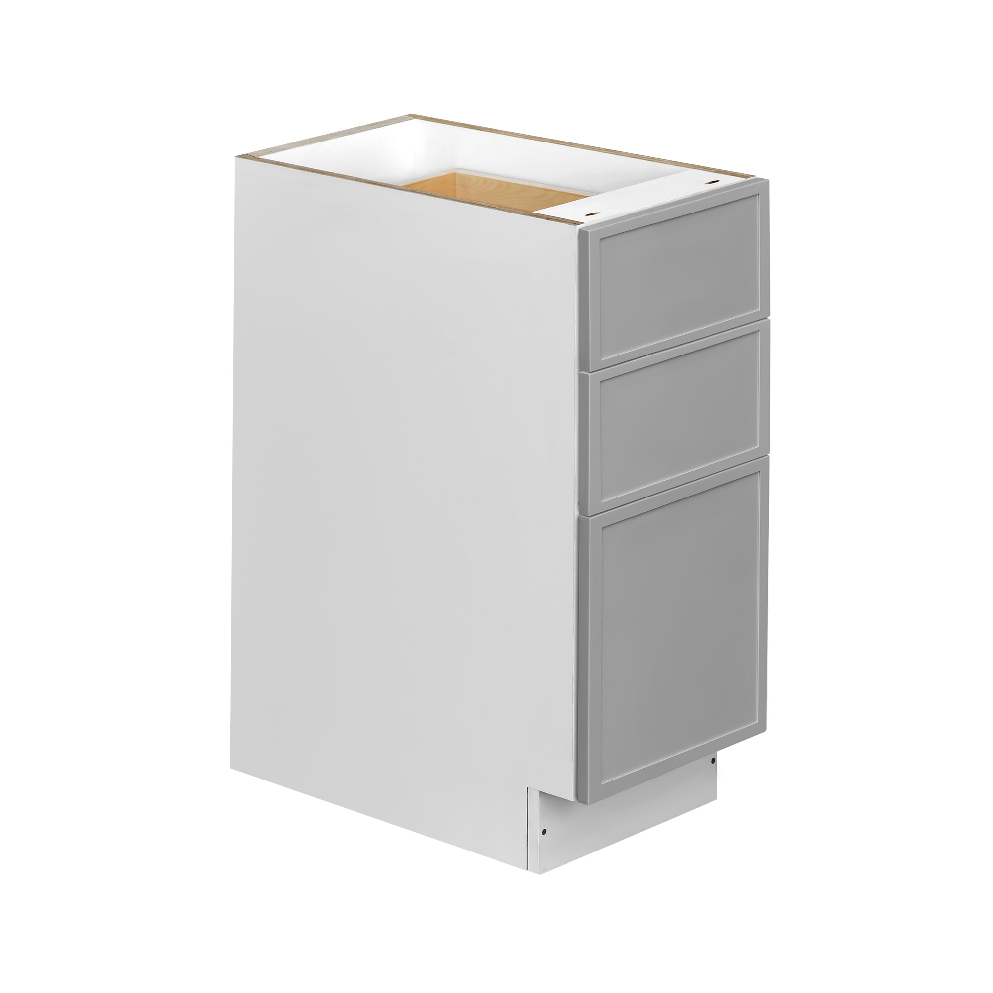 White Box Gray Slim - 12"W Drawer Base Cabinet 3-Drawers