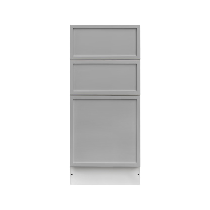 White Box Gray Slim - 12"W Drawer Base Cabinet 3-Drawers