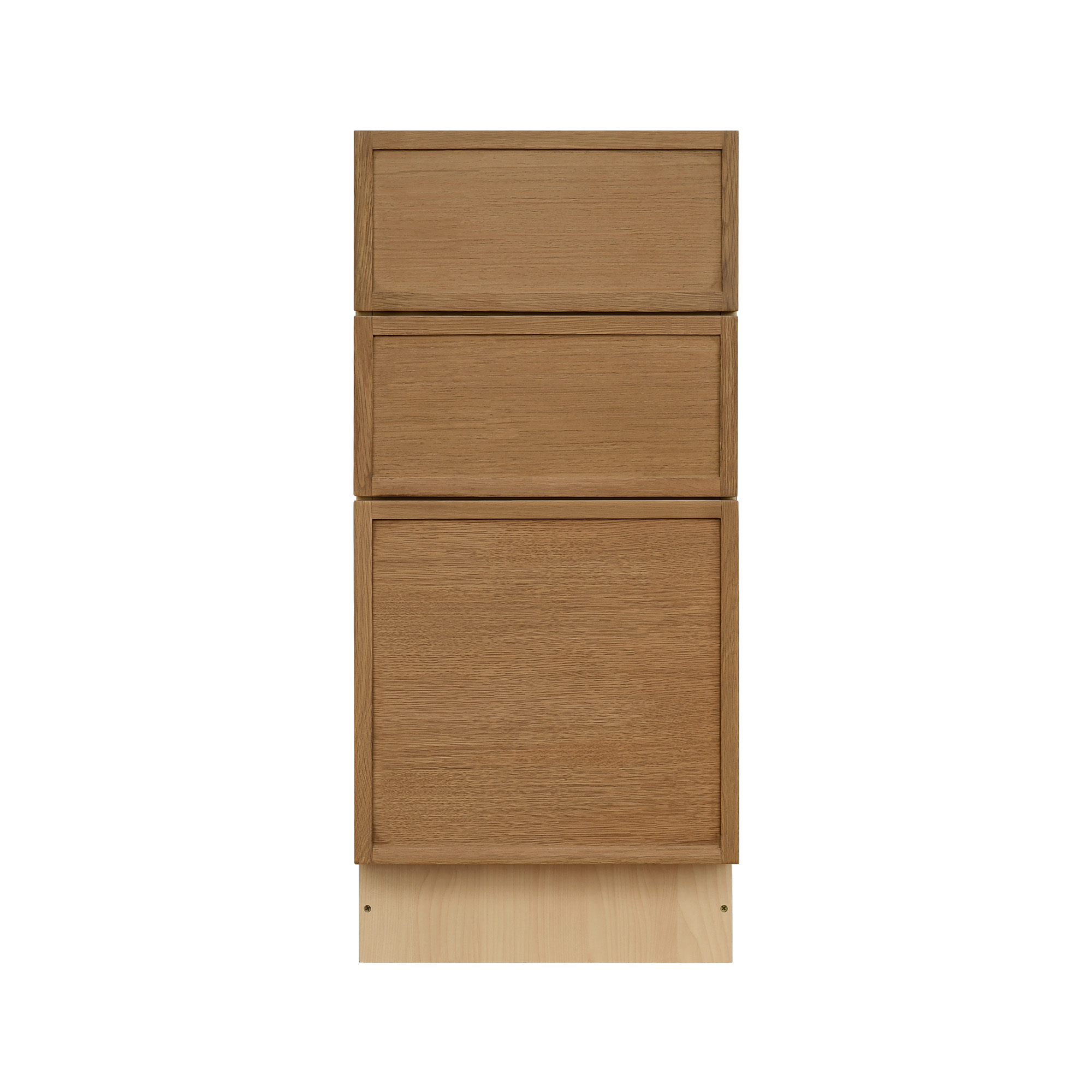 Natural Box Oak Slim - 12"W Drawer Base Cabinet 3-Drawers