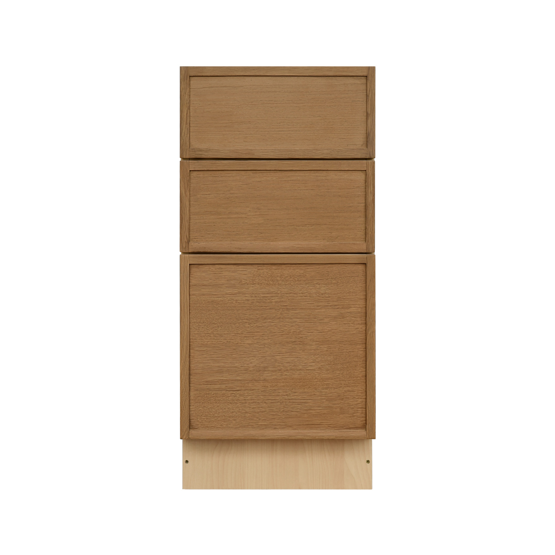 Natural Box Oak Slim - 12"W Drawer Base Cabinet 3-Drawers