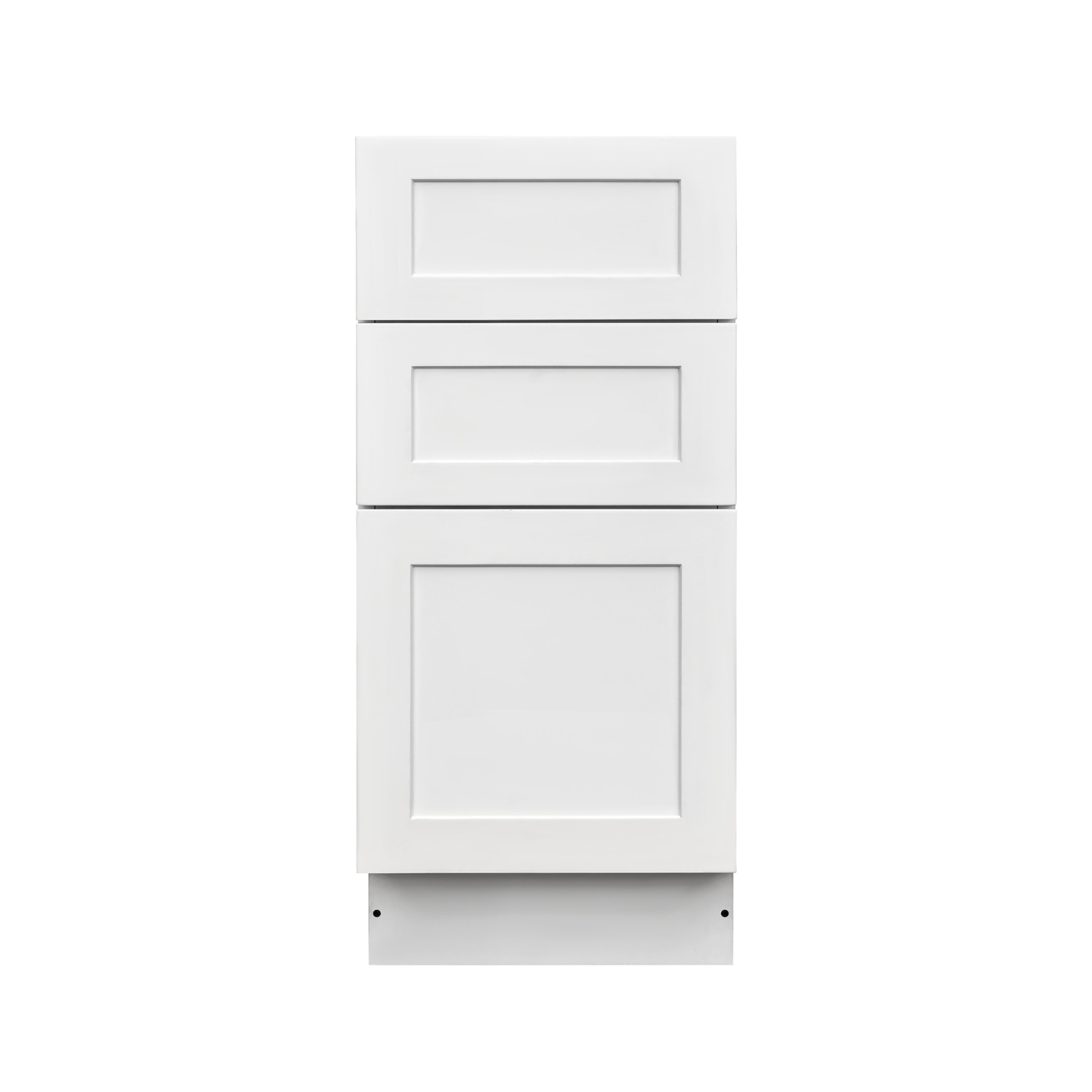 White Shaker - 12"W Drawer Base Cabinet 3-Drawers