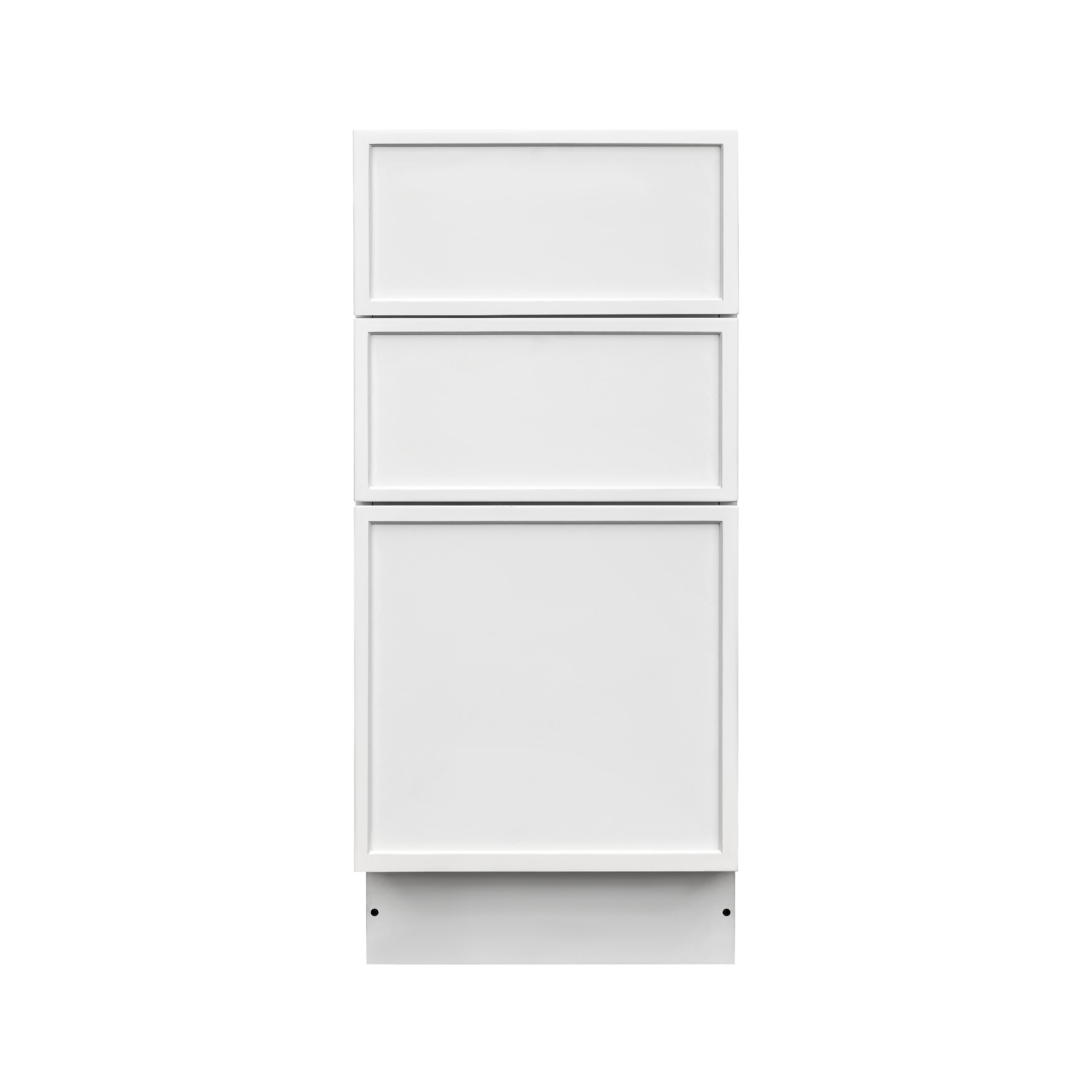 Slim White Shaker - 12"W Drawer Base Cabinet 3-Drawers
