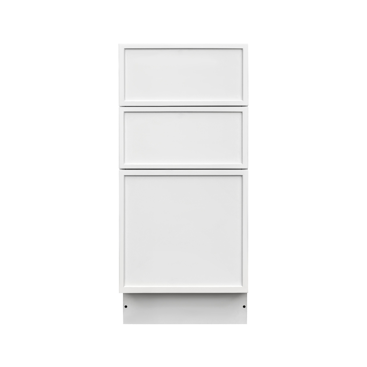 Slim White Shaker - 12"W Drawer Base Cabinet 3-Drawers